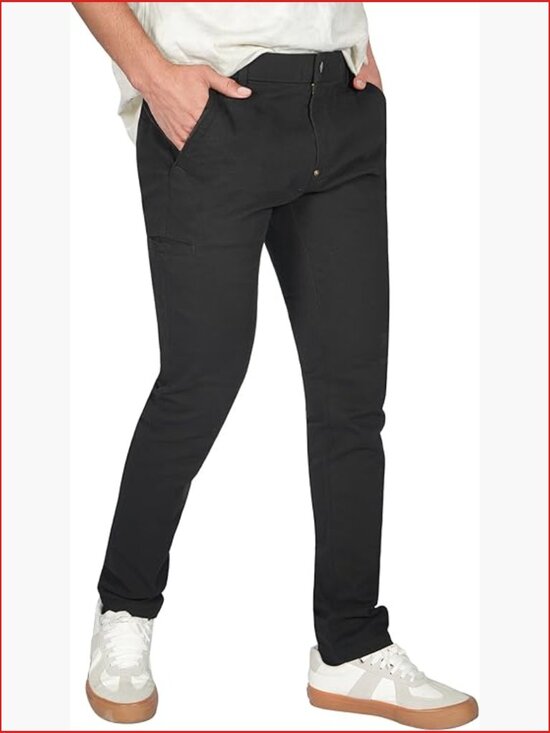 Other - Skinny Fit Chino Pants, Slim Tapered Khaki Pants with Pockets